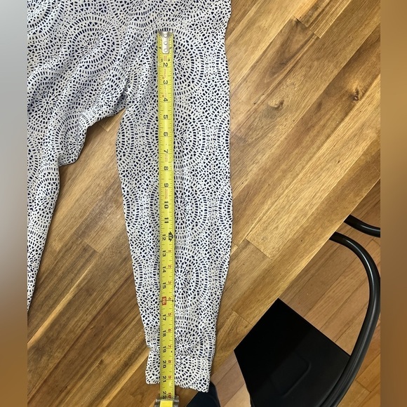 Lauren Gold 100% Silk White Button Down Shirt Dress Blue Geometric Print Size L - Picture 7 of 10